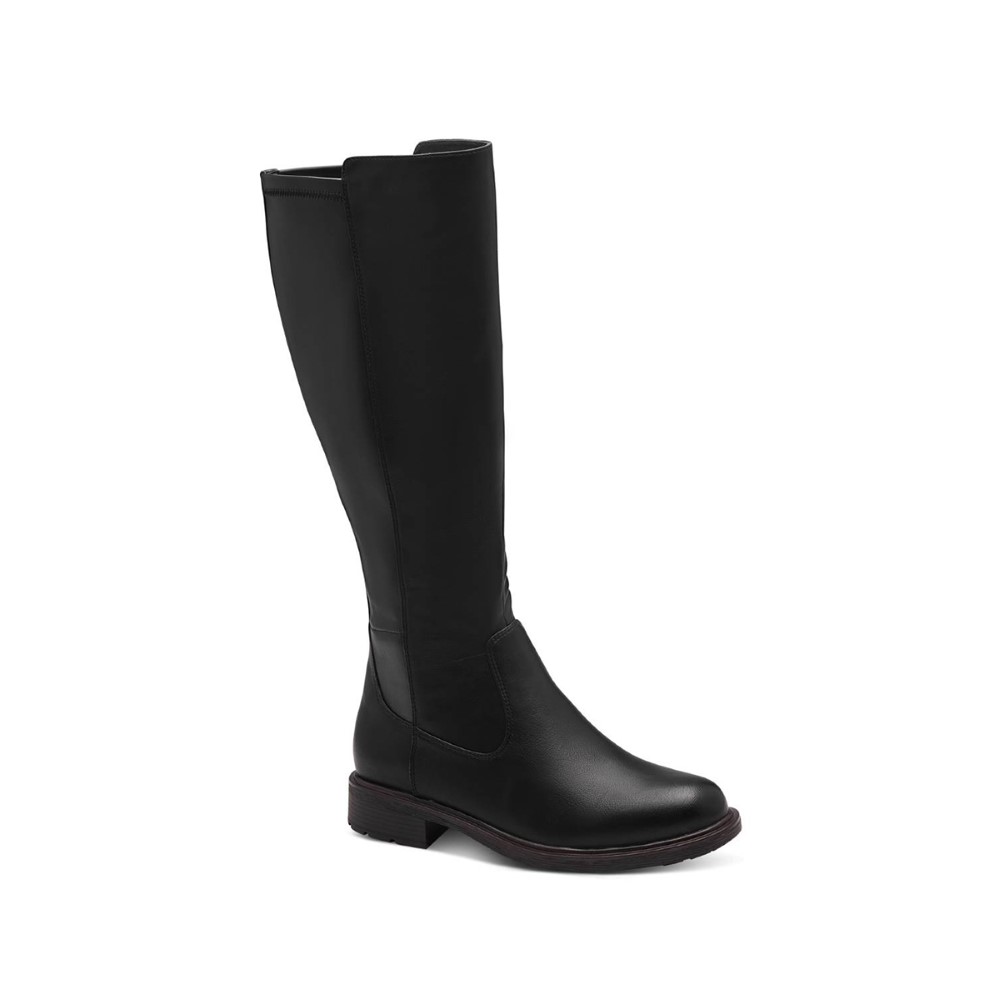 Jana Henrikelo Wide Black Womens knee-high boots 25563-43-001 in a Plain Synthetic in Size 40