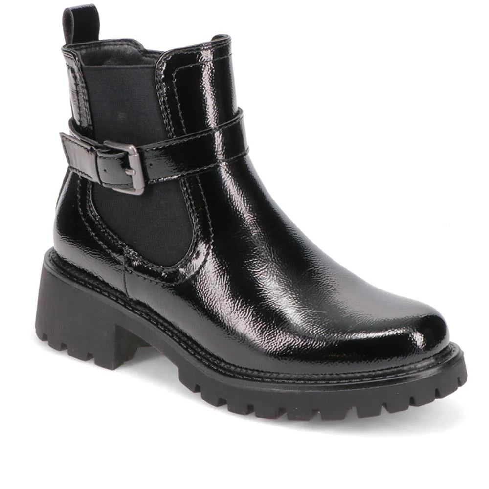 Pavers Chunky Buckled Ankle Boots