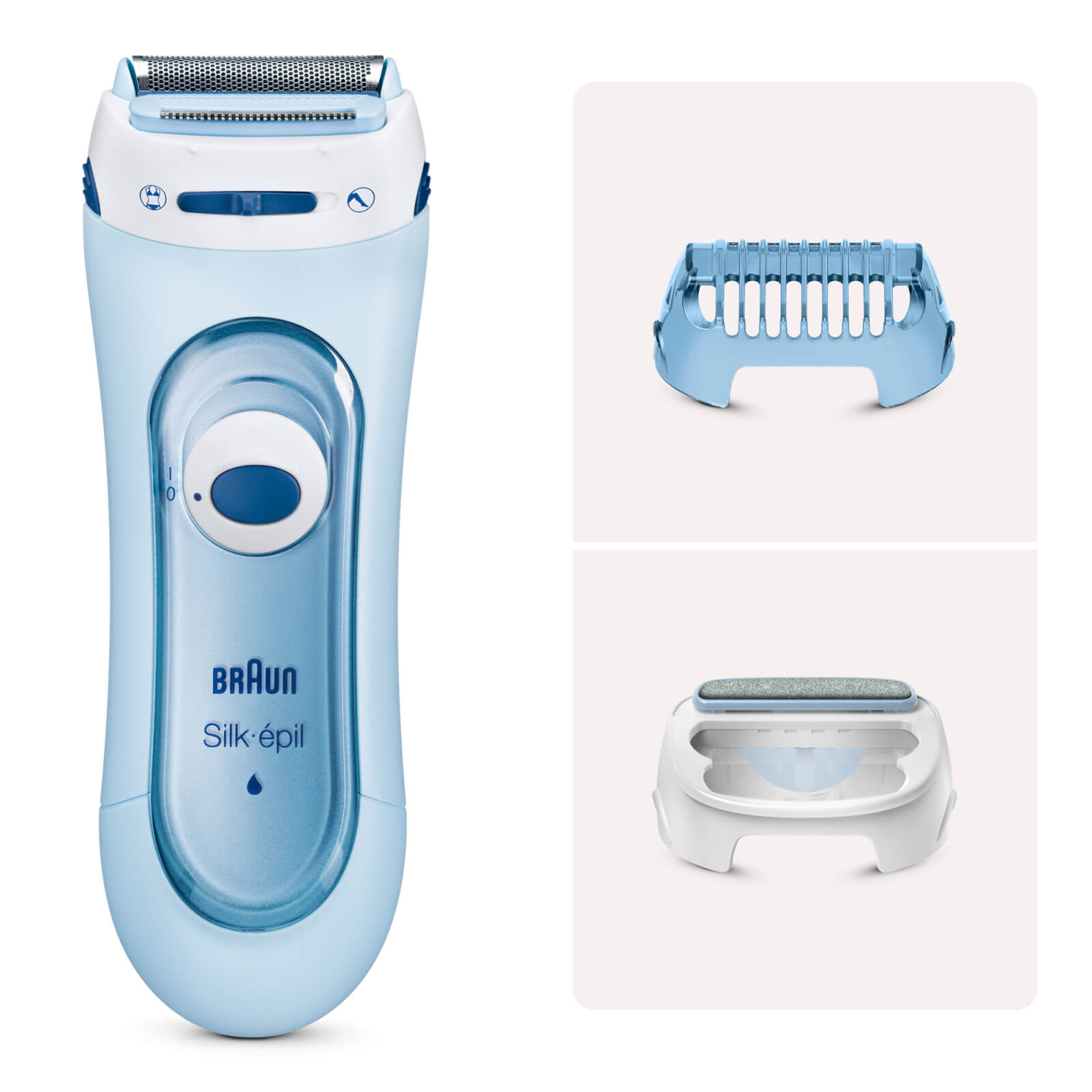 Braun Silk-épil Lady Shaver with 2 Extras, Wet & Dry Blue