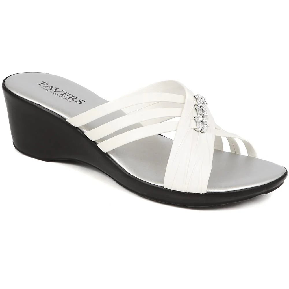 Elegant Wedge-Heel Mules