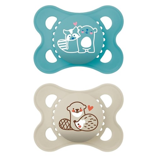 MAM Pure Original 2-6m Soother 2pk - Blue