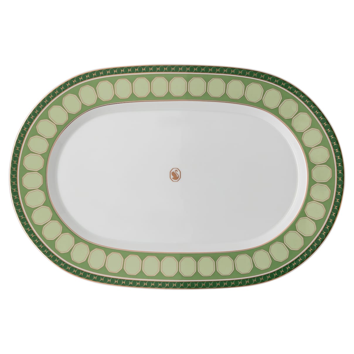 Swarovski Signum platter plate, Porcelain, Large, Green