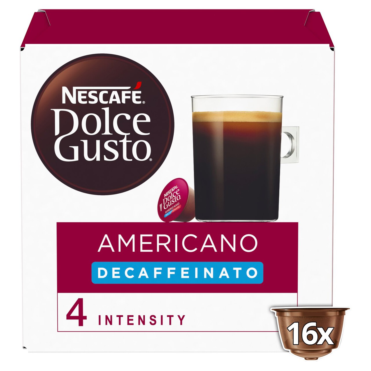 Dolce Gusto Nescafe Americano Decaff Coffee Pods 16 Capsules