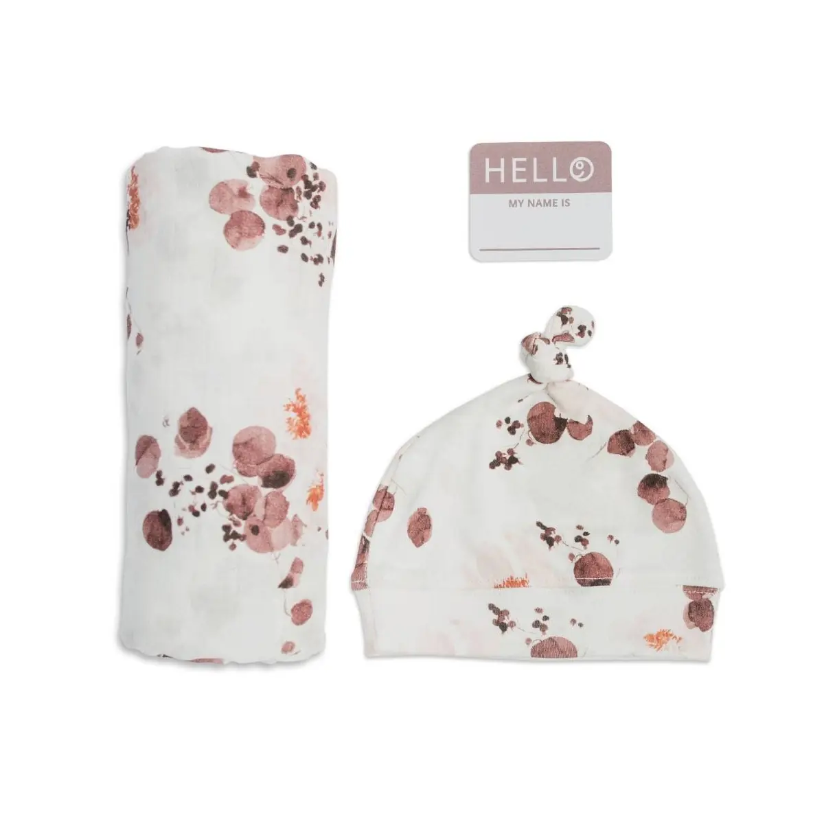 Kids Central Lulujo Bamboo Hat and Swaddle Blankets-Eucalyptus
