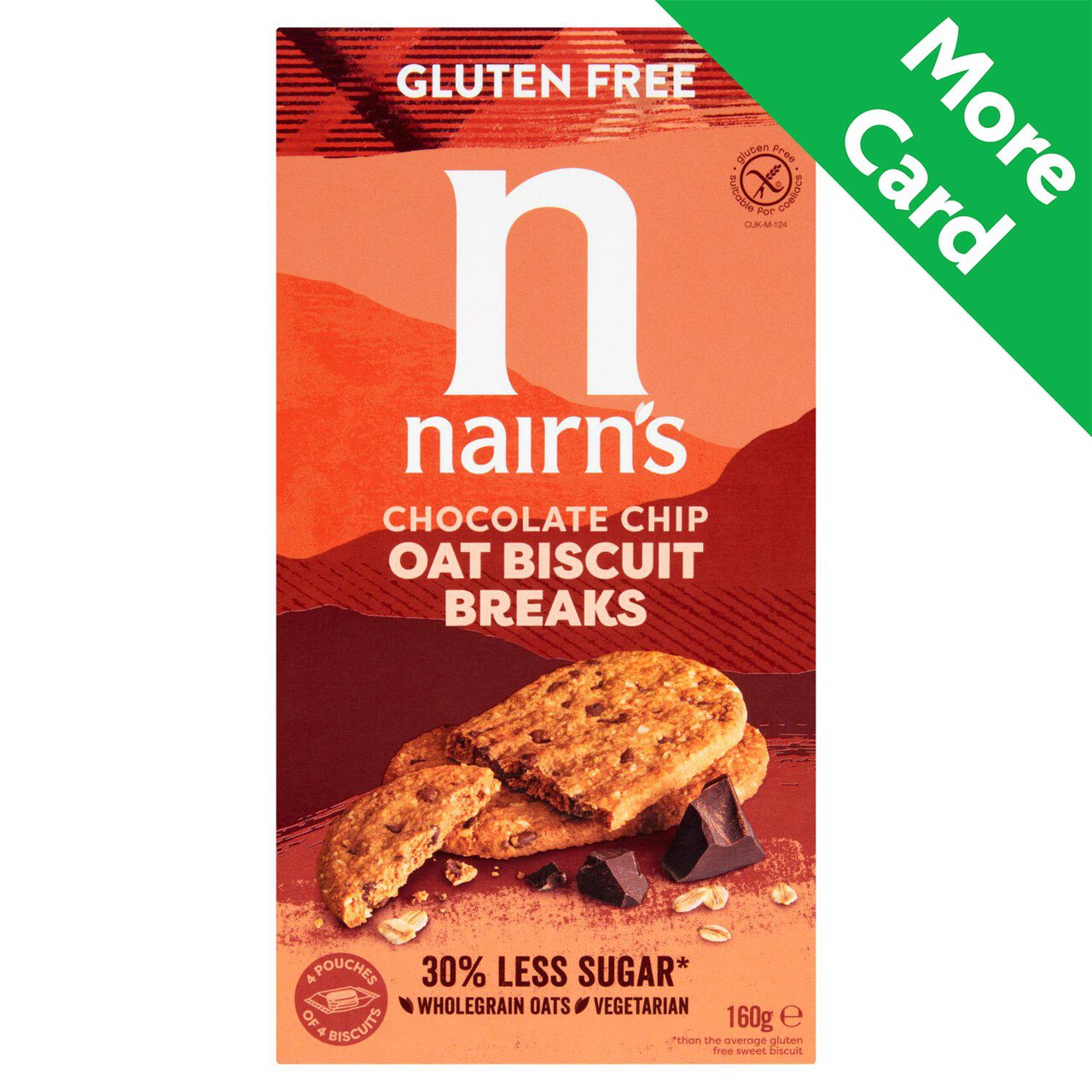Nairns Nairn's Gluten Free Oats & Chocolate Chip Biscuit Breaks 160g