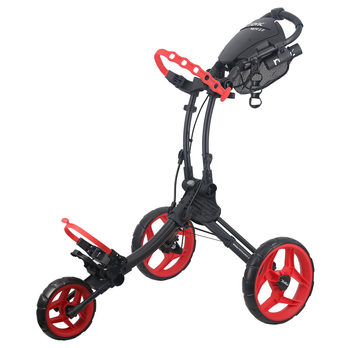 Clicgear Rovic RV1C 2.0 Compact Push Golf Trolley, Black red | American Golf