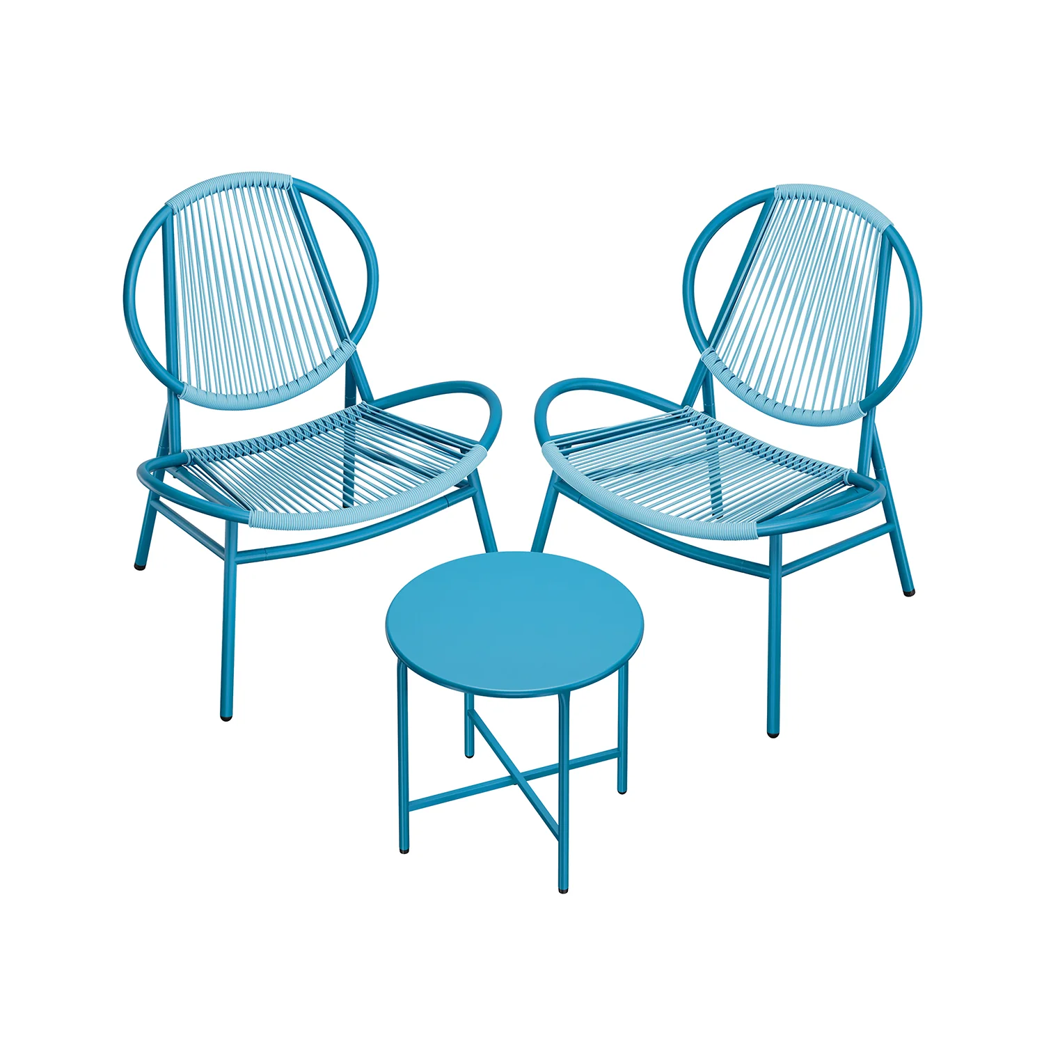 SONGMICS 3-piece Garden Bistro Set, Lake Blue