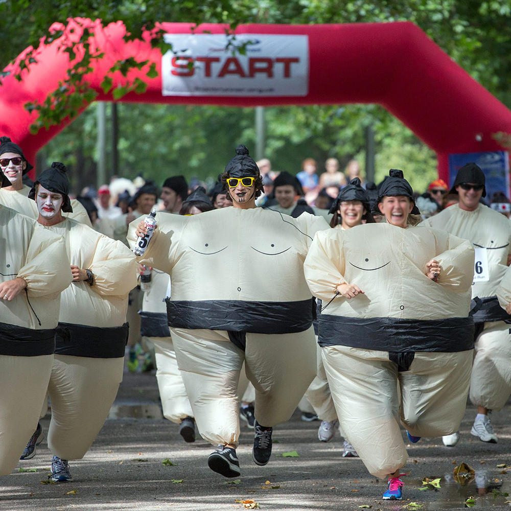TOMTOP JMS Unisex Inflatable Japanese SUMO Wrestler Fat Suit Adult Kids Party Costumes
