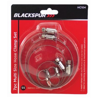 Blackspur 7Pc Multi Size Hose Clamp Set