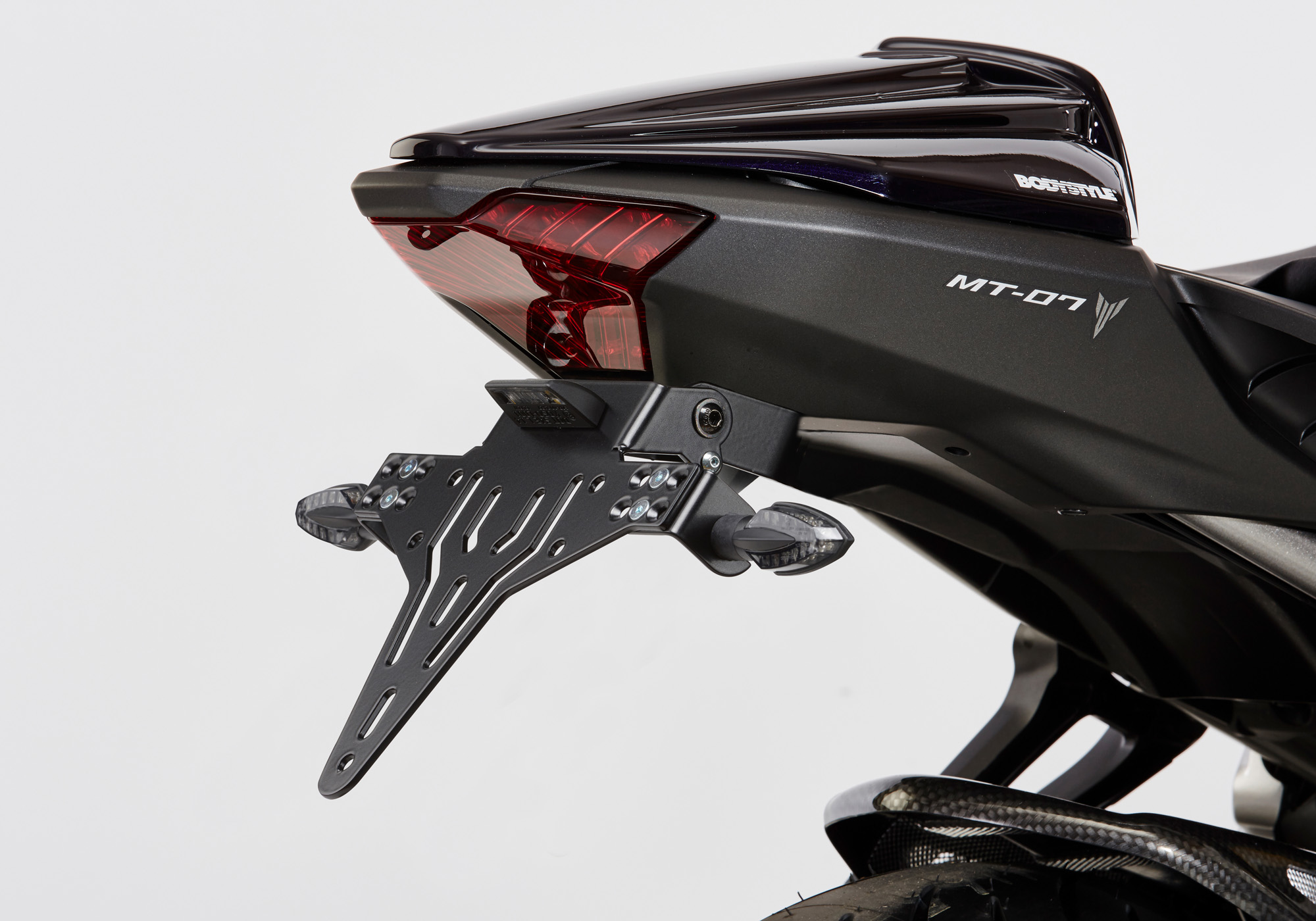 PROTECH license plate holder kit including reflector and plate light powder-coated stainless steel black, black