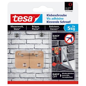 Tesa Adhesive Screw Brown Pack of 2