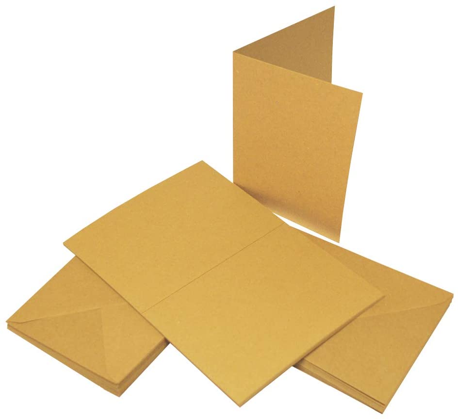 50 A6 Kraft Cards And Envelopes