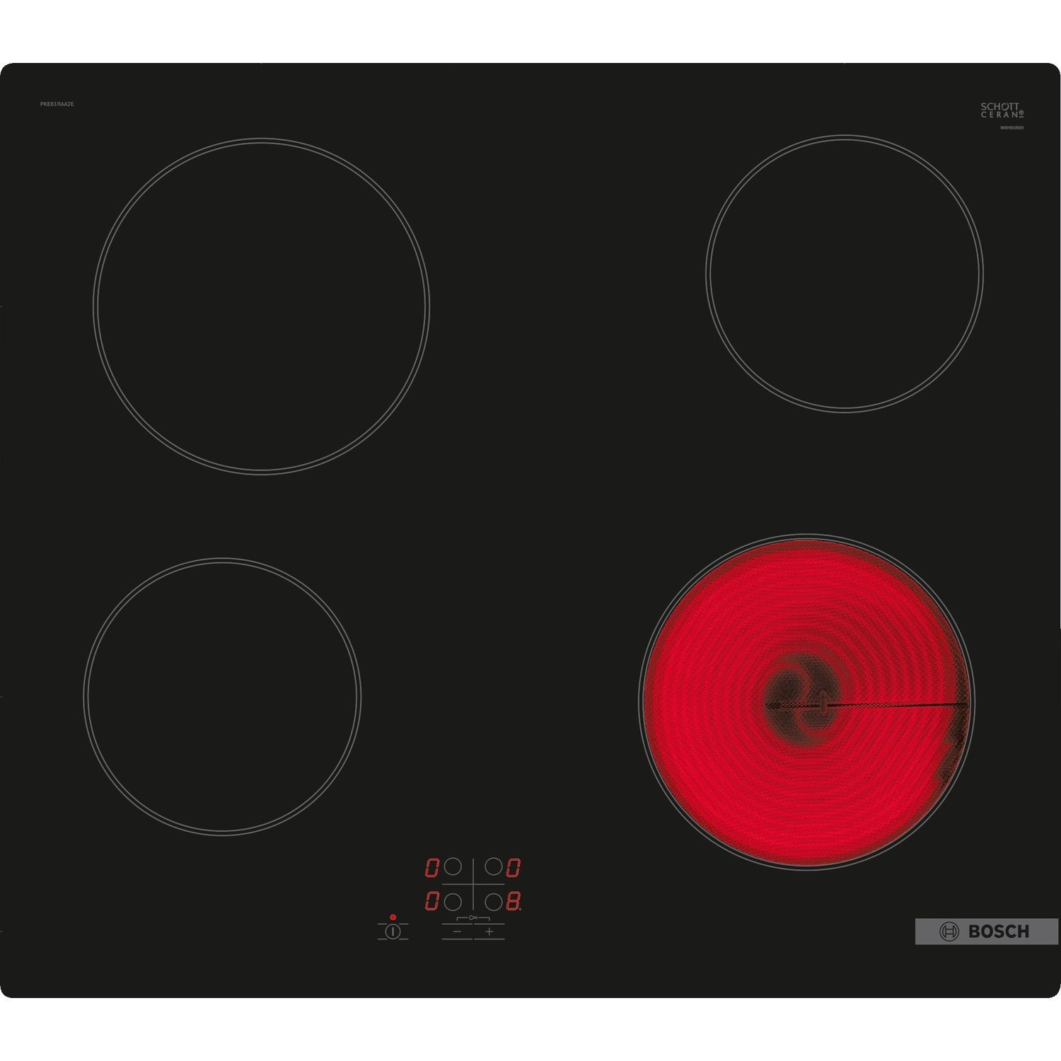 Bosch Serie 2 PKE61RAA8B Electric Ceramic Hob - Black, Black