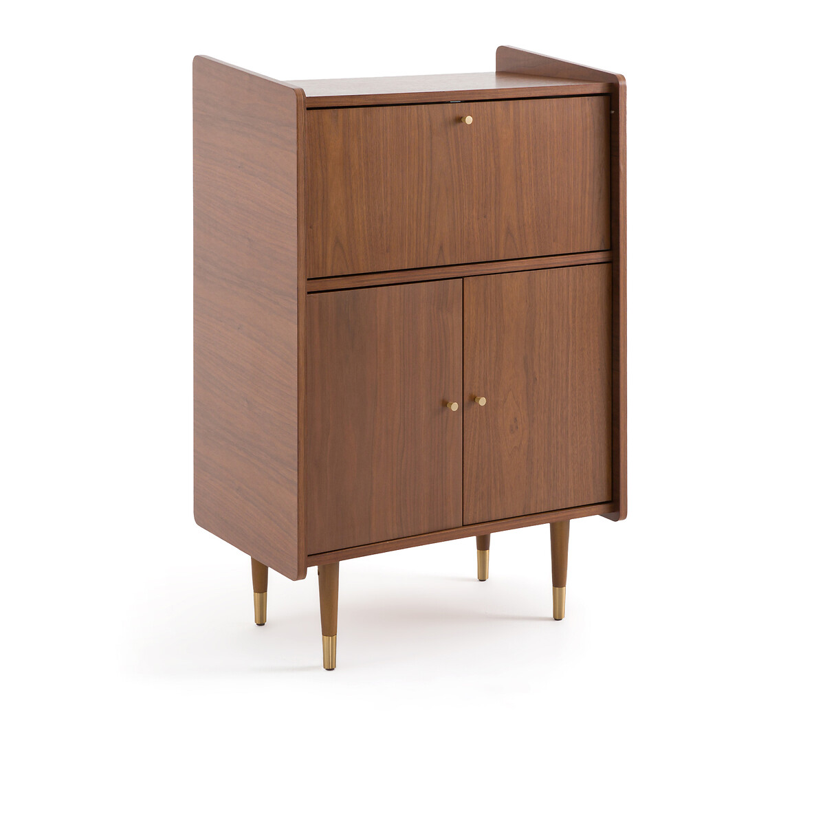 La Redoute Interieurs Ronda Vintage Walnut Veneer 3-door Bar Cabinet