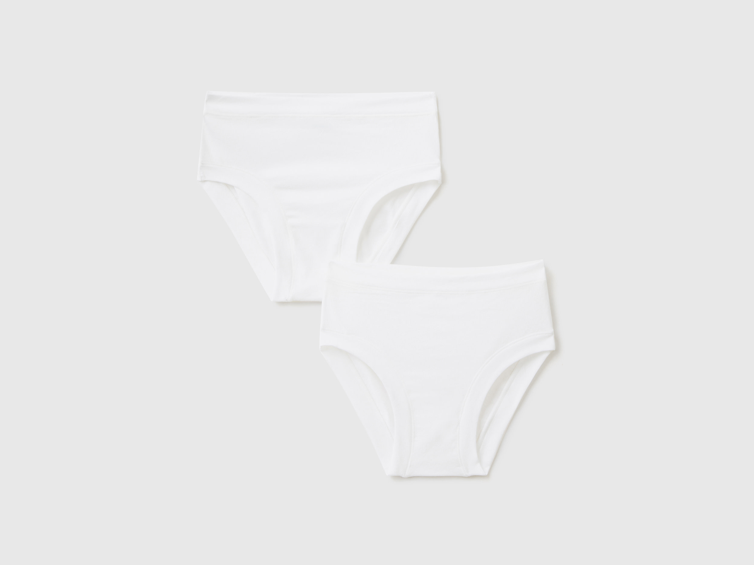 United Colors Of Benetton Benetton, Two Underwear In Stretch Organic Cotton, taglia XS, White, Kids