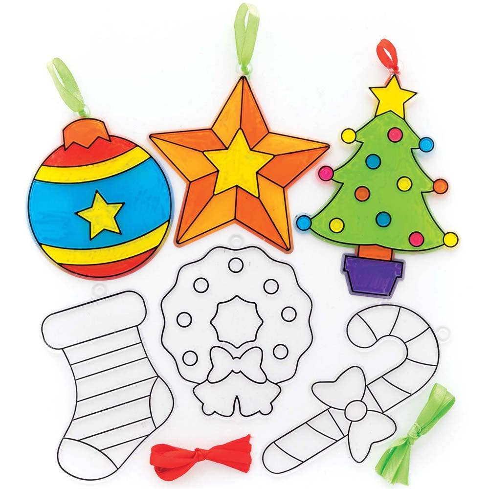 Baker Ross Christmas Suncatcher Decorations (Pack of 10)