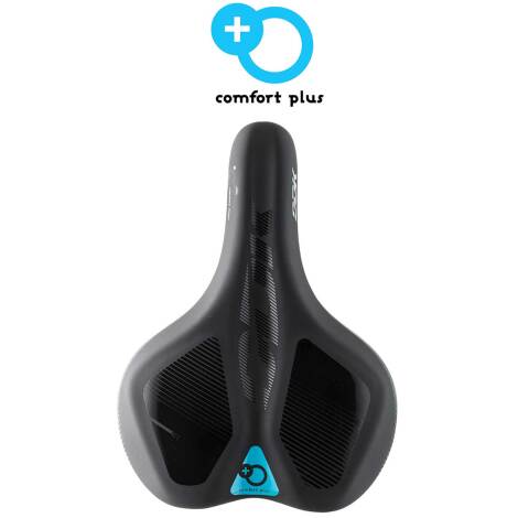 DDK D-123MF Comfort Plus Unisex City/Trekking Saddle  - Black