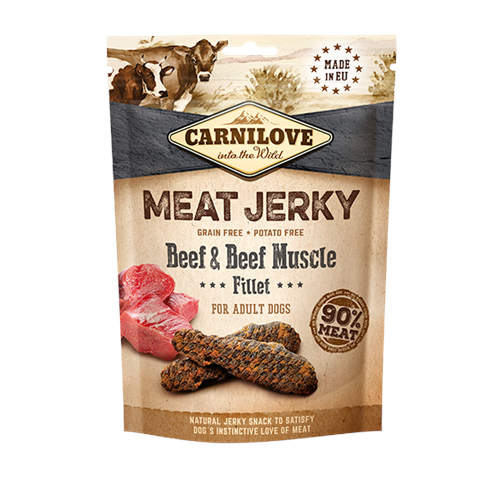 CARNILOVE Jerky Fillet Dog Treat 100g - Beef & Beef Muscle