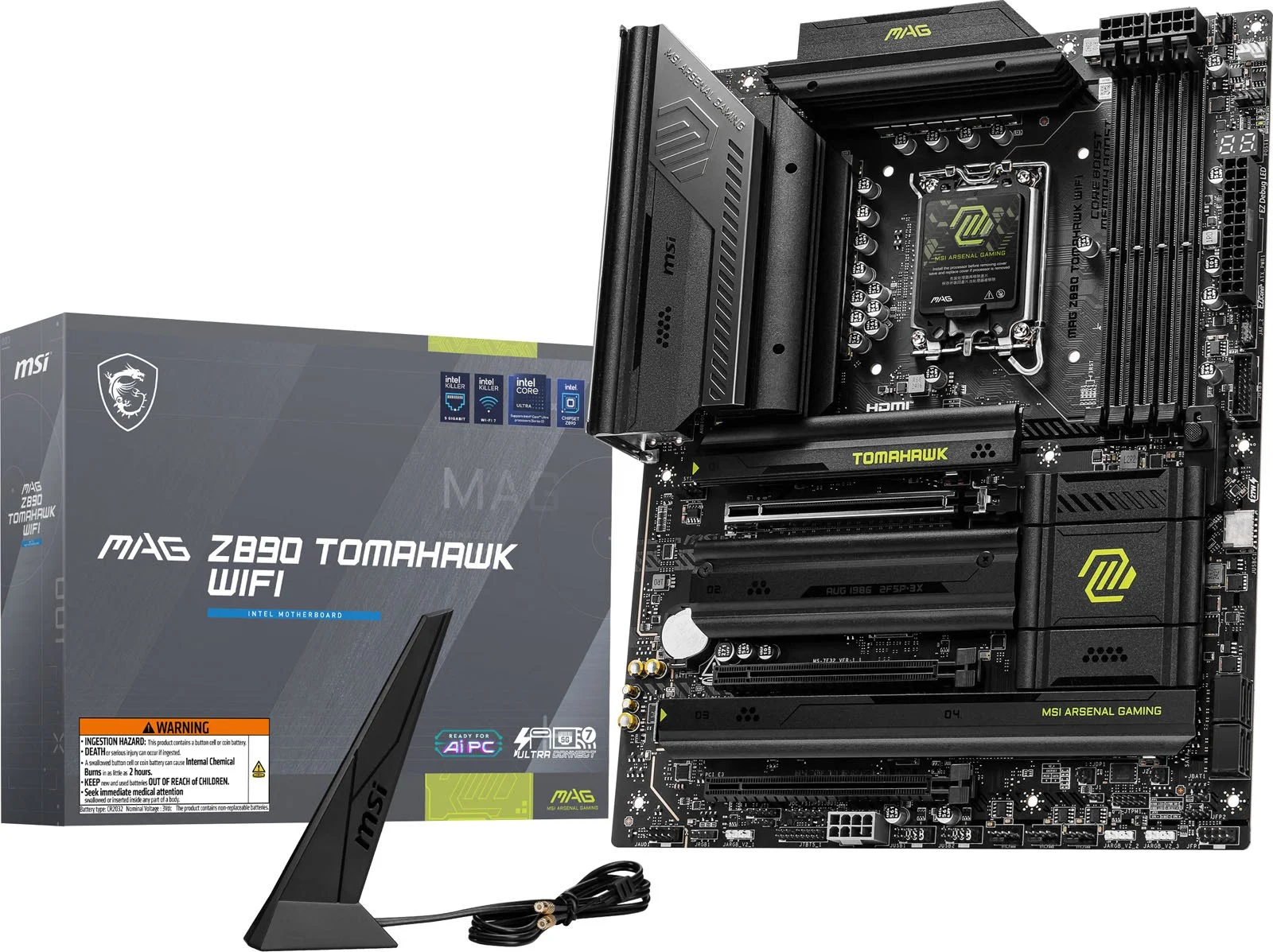 MSI Mag Z890 Tomahawk Wifi Intel Ddr5 Pcie 5.0 Lga 1851 Atx Motherboard