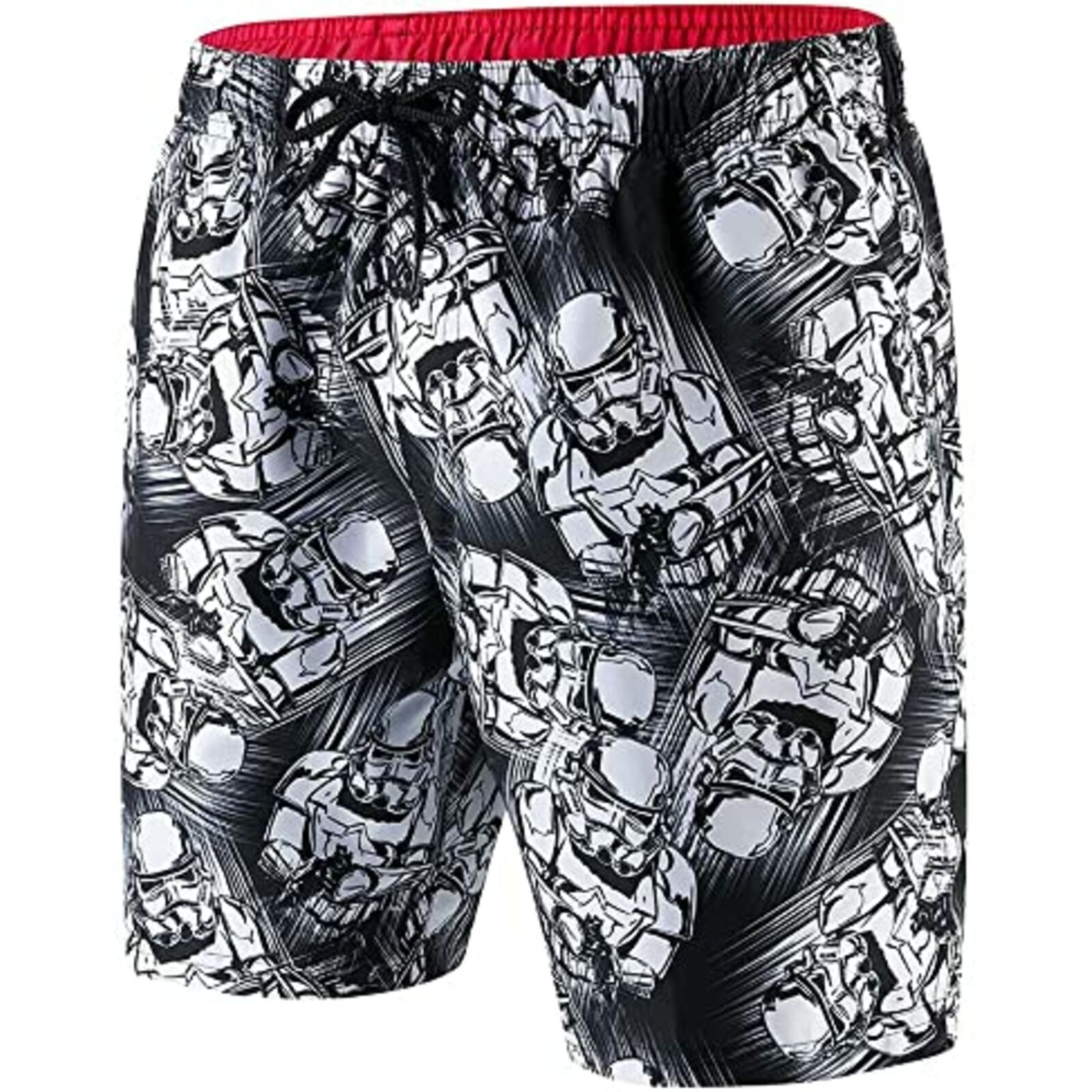  Childrens Unisex Star Wars Print Leisure 17inch Junior Black/White Watershorts - Size X-Small