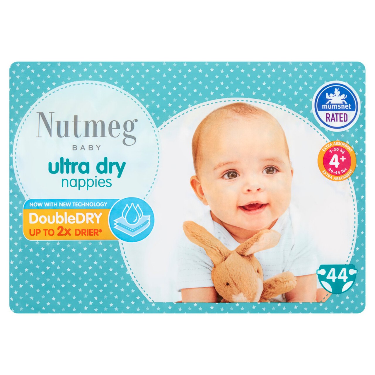 Nutmeg Ultra Dry Nappies Size 4+