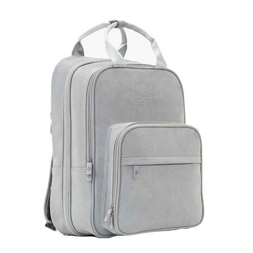 Bizzi Growin Baby Travel Crib Changing Rucsac RucPOD® - Vegan Leather - Whisper Grey