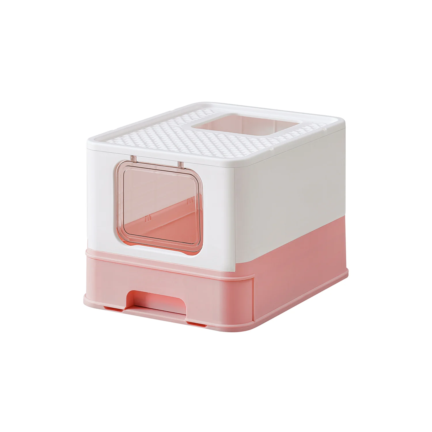 Feandrea Hidden Cat Litter Box, White + Jelly Pink