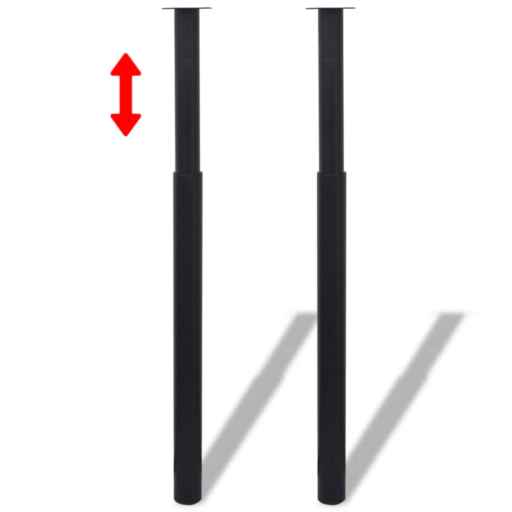 VidaXL 2 Telescopic Table Legs Black 710 mm-1100 mm