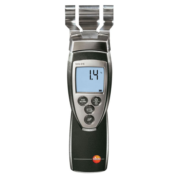 Testo 616 Moisture Meter, 50 % RH Max, 0.1 % Accuracy, LCD Display, Battery-Powered