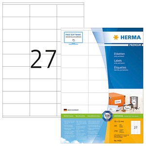 Herma Premium Labels 70x32 100 Sheets DIN A4 2700 pcs. 4450