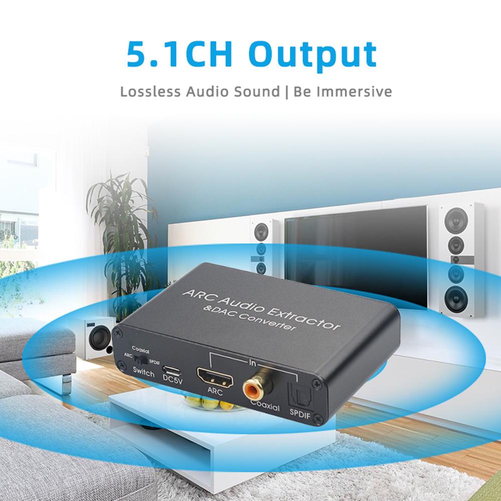 192khz Arc Audio Adapter Hd Audio Extractor Digital Zu Analog Audio Konverter Dac Spdif Koaxial Rca