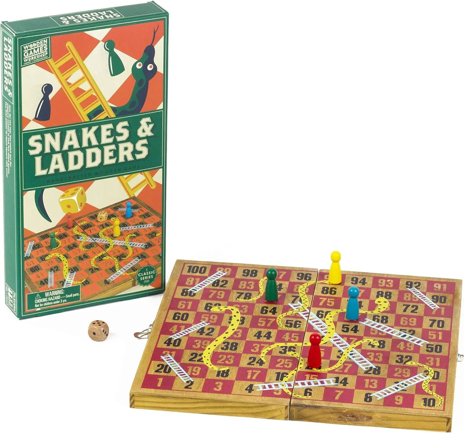 Professor Puzzle - Schlangen-und-Leitern-Spiel aus Holz