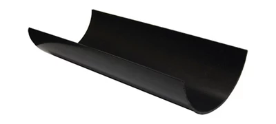 Floplast Plastic Guttering 112mm Half Round Black Plastic Gutter - 3m Length RG3B