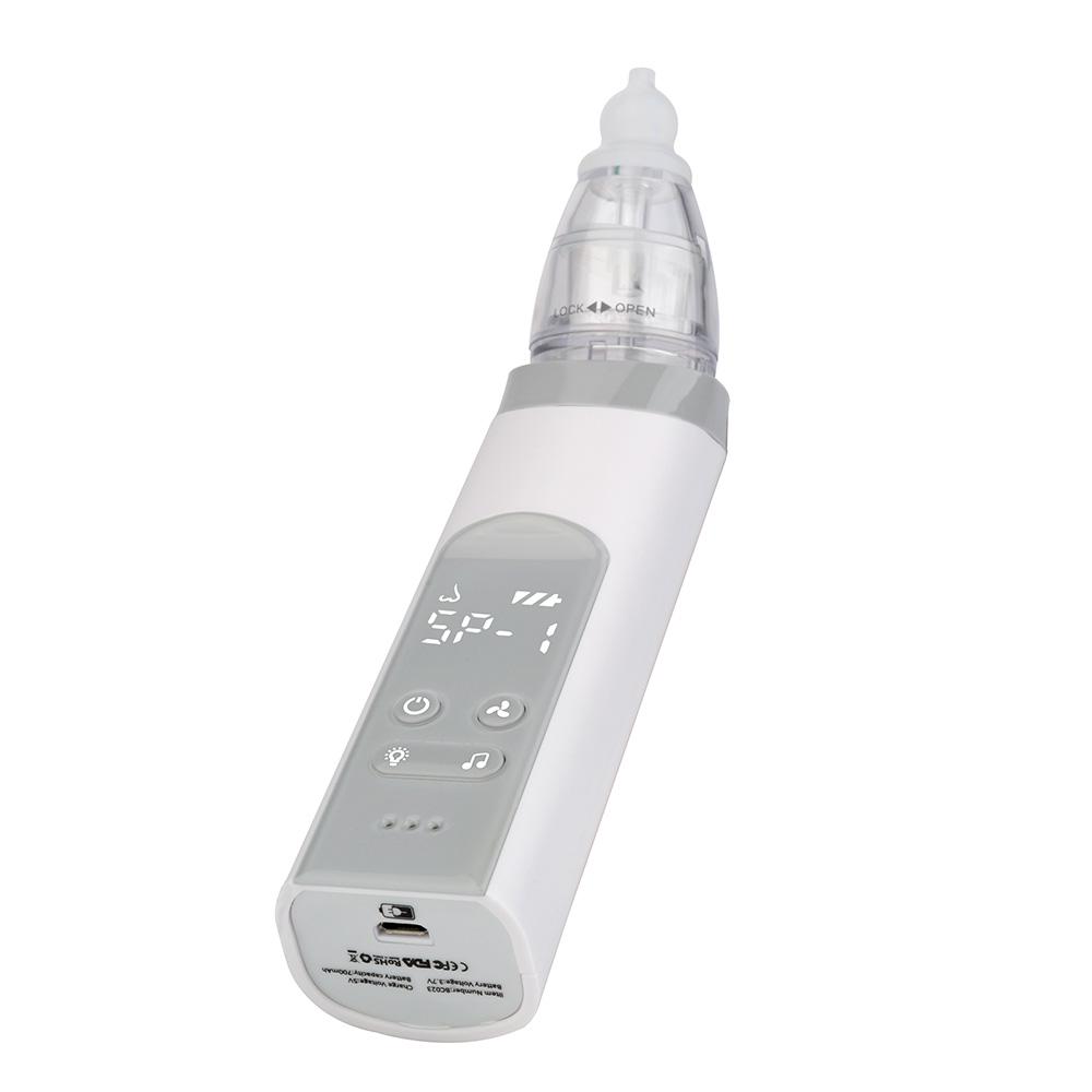 TOMTOP JMS Baby Nasal Aspirator Electric Nose Suction Nose Cleaner with 3 Silicone Tips & Suction Strengths white