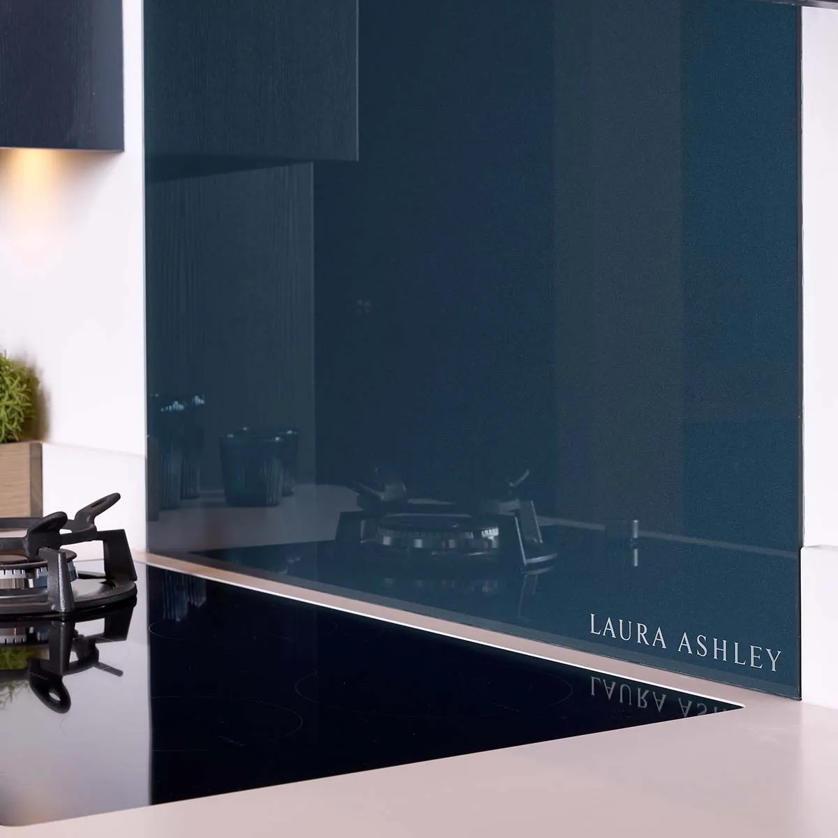 LAURA ASHLEY Midnight Seaspray Glass Kitchen Splashback 600 X 750mm