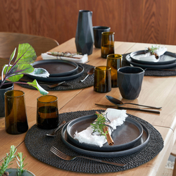 Lote de 4 servilletas de mesa de lino lavado, Yastigi