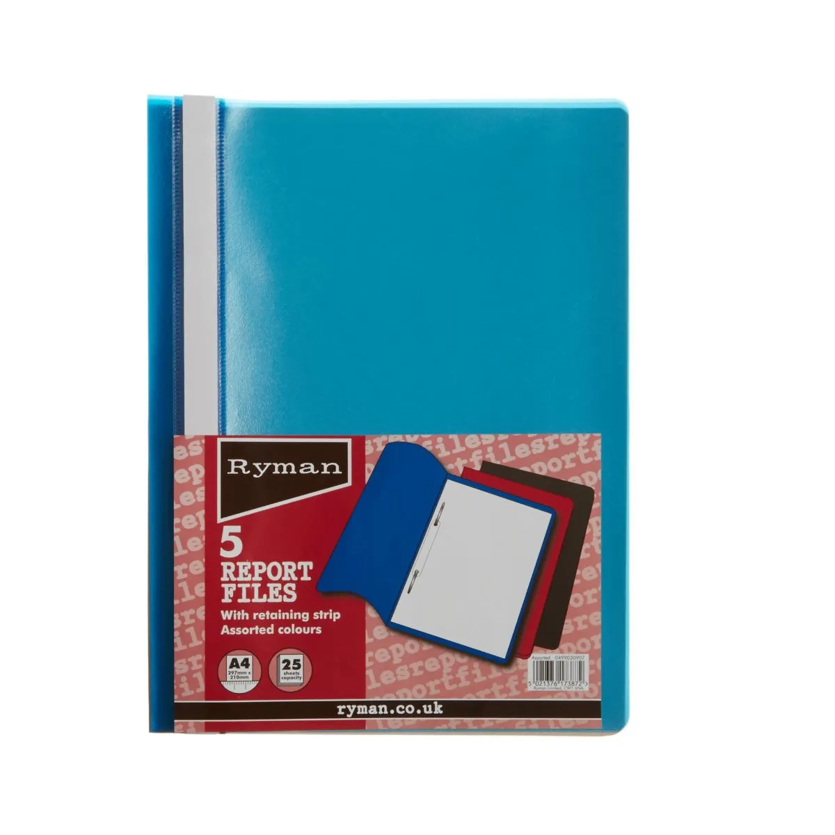 Ryman Report Files A4 25 Sheet Capacity Assorted Colours, Asstd
