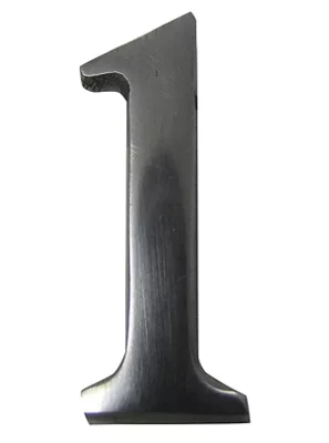 The House Nameplate Company Brushed Silver Effect Aluminium Self-Adhesive House Number 1, (H)40mm (W)25mm