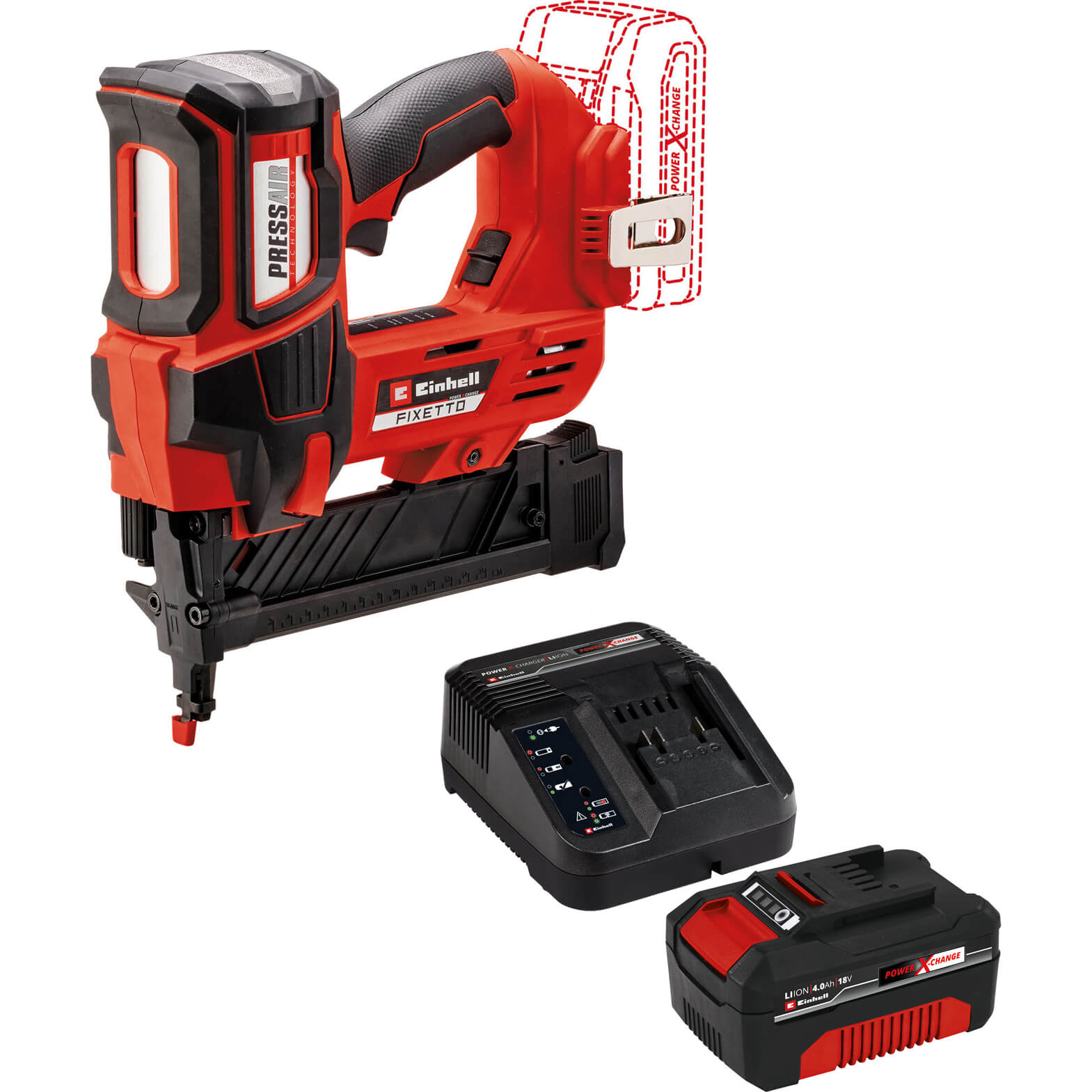Einhell Fixetto 18/38 S 18v Cordless Staple Gun 1 X 4ah Li-ion Charger No Case