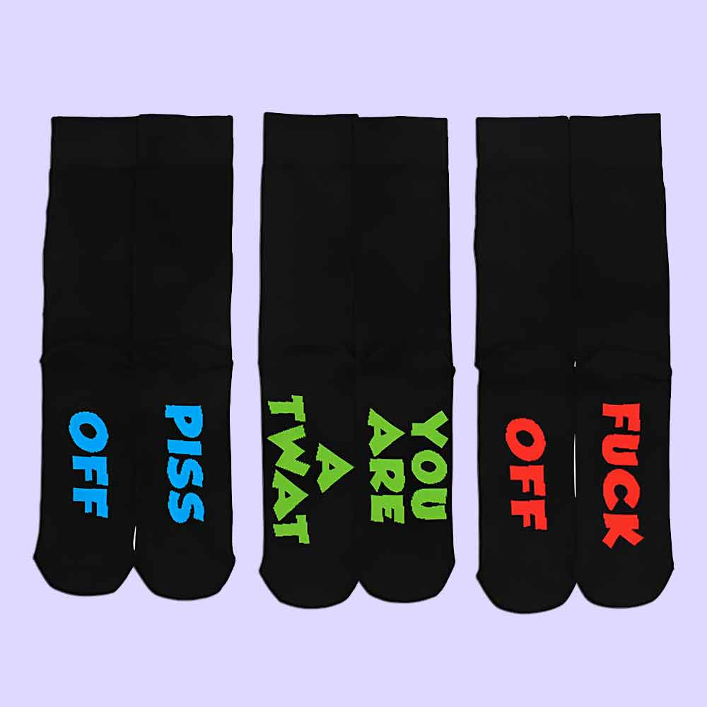 3 Pairs of Sweary Socks