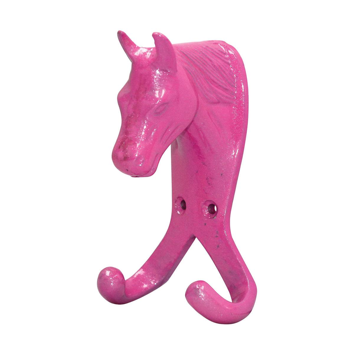 Perry Equestrian Fixtures and Fittings | Perry Equestrian Horse Head Double Hook Colour Pink