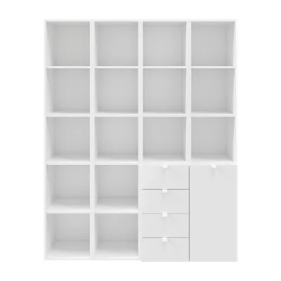 GoodHome Atomia Freestanding White Large Bookcases, Shelving Units & Display Cabinets (H)1875mm