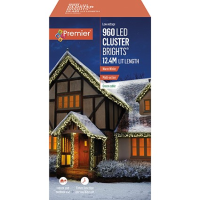 Premier Decorations - 960 LED Multi Cluster Lights- Warm White