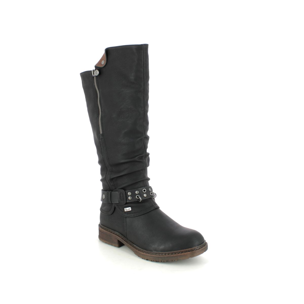 Rieker 94789-00 Fresca Tex Black Womens Knee-high Boots