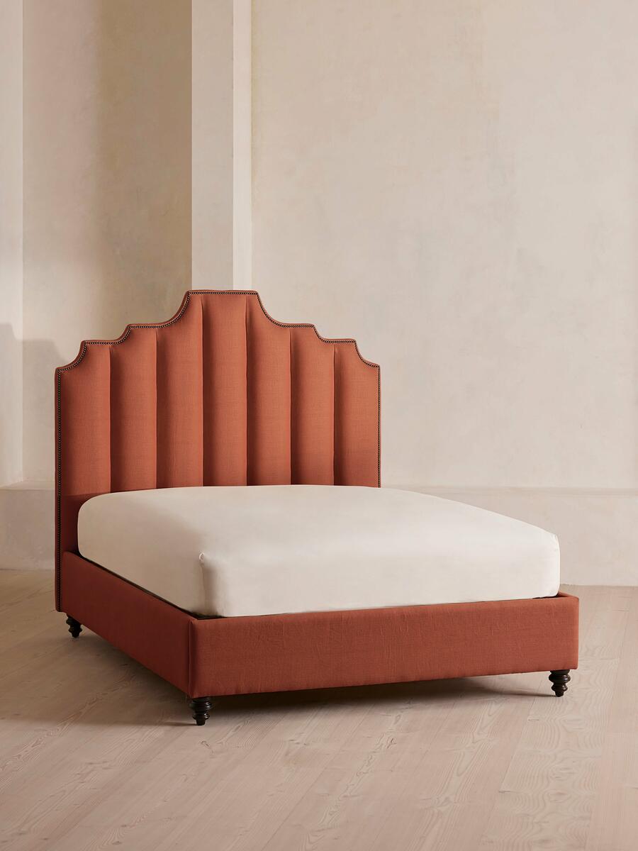 Soho Home Gerrard Bed, Double, Linen, Sienna