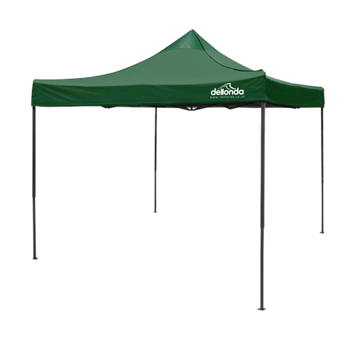 Premium 3 x 3m Pop-Up Gazebo, PVC Coated, Water Resistant Fabric, Supplied with Carry Bag, Rope, Stakes & Weight Bags - Dark Green Canopy