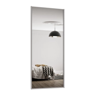 Spacepro Sliding Wardrobes Full Length Mirror Cashmere Frame Single Panel Mirrored Door, (H) 2220mm X (W) 610mm