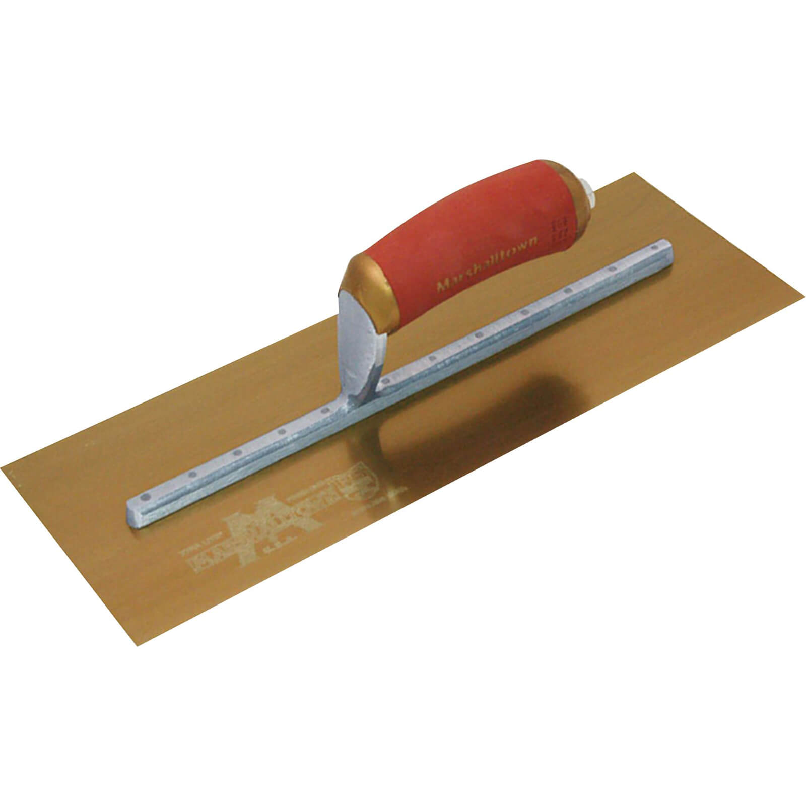 Marshalltown 16 X 5 Inch Pre-Worn Permashape Finishing Gold Trowel With Durasoft Handle