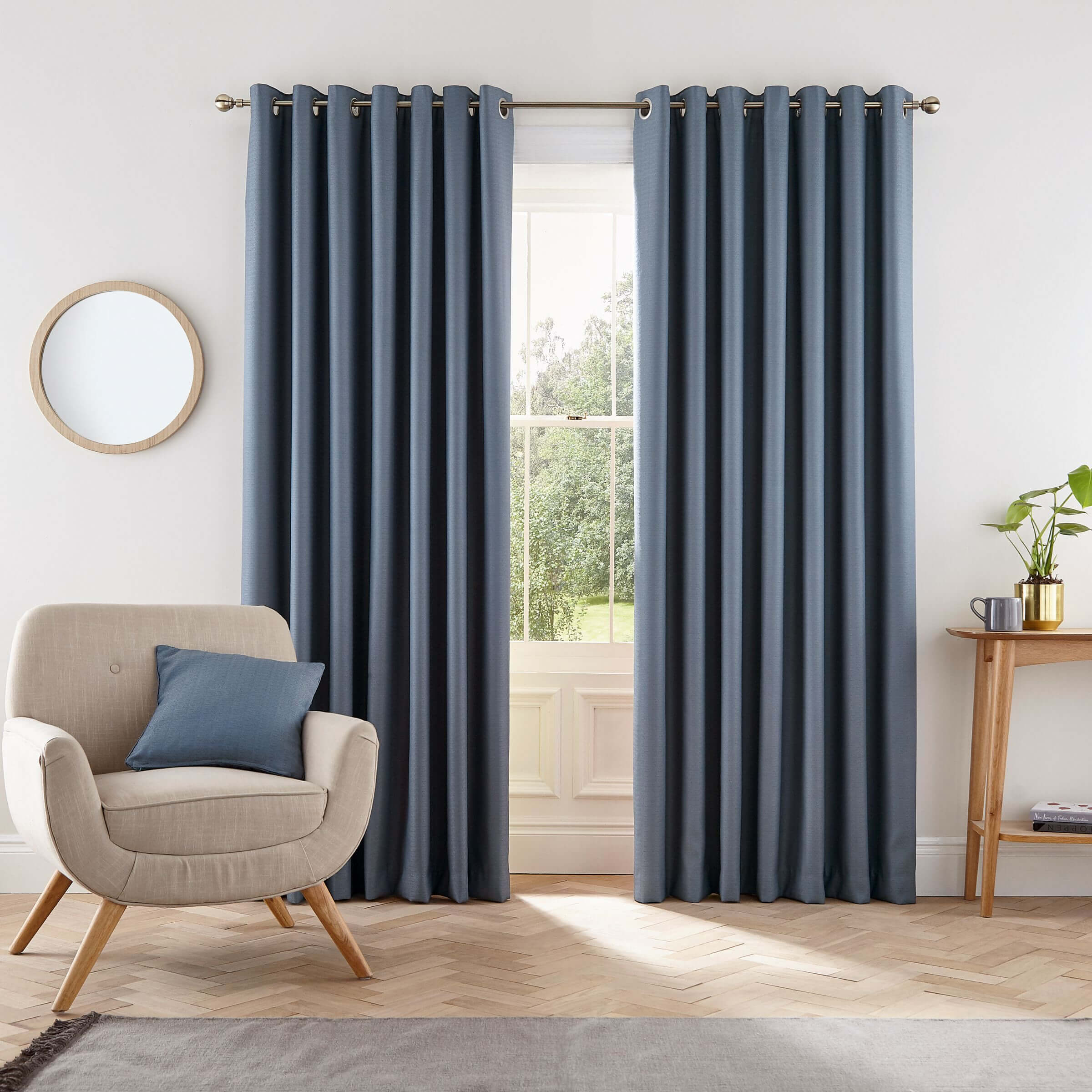 Helena Springfield Eden Eyelet Room Darkening Curtains green,blue