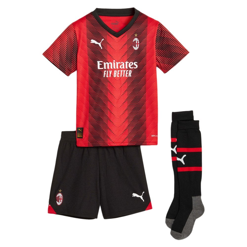 Puma AC Milan Home Mini Kit 2023/2024 Colour: Red/Black, Size: 1-2 years